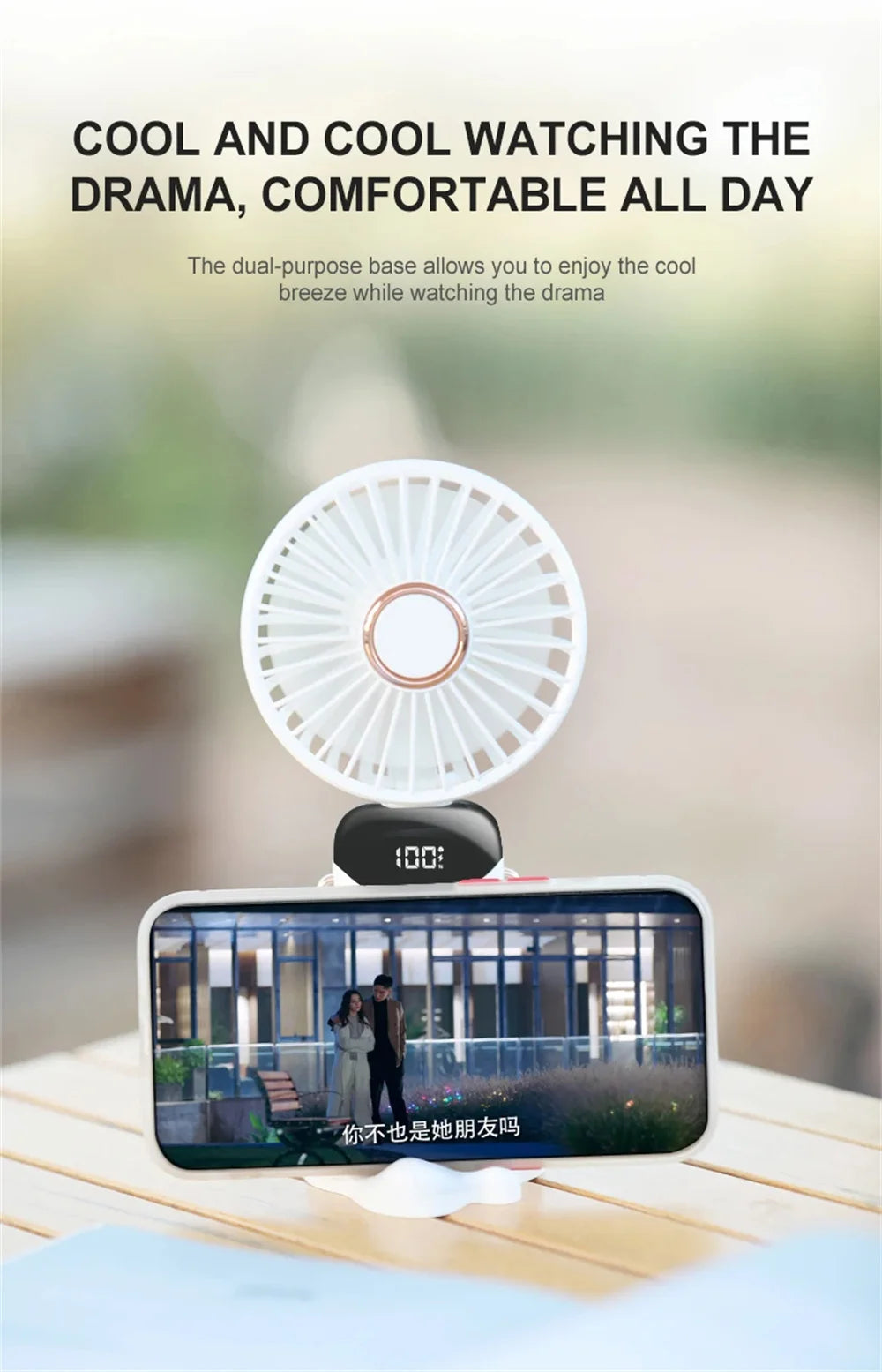 AeroGo™ 4000mAh Rechargeable Foldable Handheld & Neck Fan